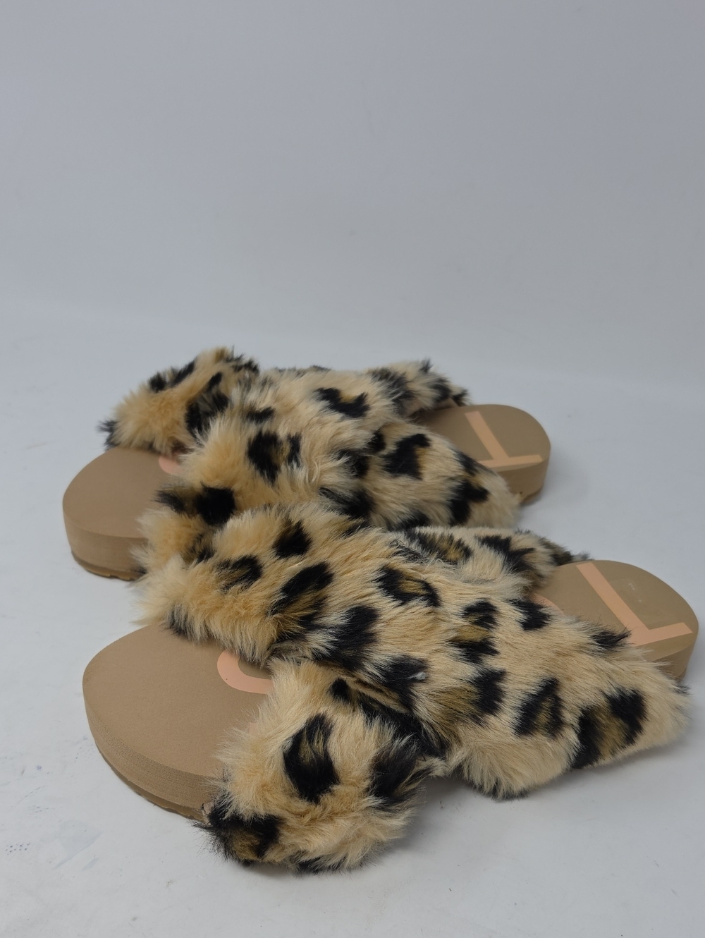 TOMS Susie EVA Womens Natural Cheetah Faux Fur Sandals Shoes 10016796 Size 9